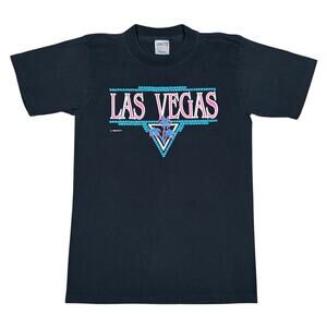 Vintage 1991 Las Vegas Shirt Oneita 90s Made In USA Neon Graphic FIts like Small